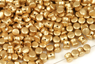Preciosa Pellet™ 4x6 mm, 30 ks - matná zlatá pálená (Gold Bronze)
