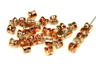 Preciosa Pellet™ 4x6 mm, 30 ks - měděnozlatý půlpokov Capri na krystalu