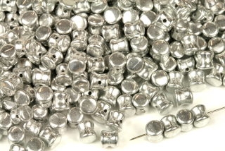 Preciosa Pellet™ 4x6 mm, 30 ks - stříbrný celopokov Labrador full na krystalu