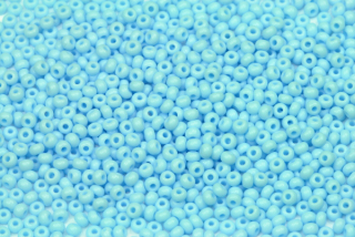 PRECIOSA rokajl 10/0 (2,2 - 2,4 mm) RH, bal. 50 g - sytá, světle tyrkysově modrá