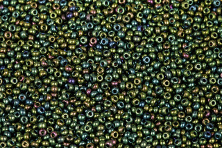 PRECIOSA rokajl 11/0 (2,0 - 2,2 mm) RH, bal. 50 g - zelený iris