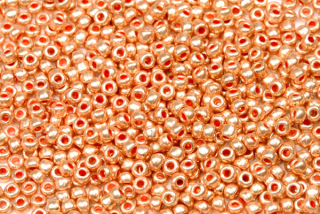 PRECIOSA rokajl 8/0 (2,8 - 3,2 mm) RH, bal. 50 g - metalická, růžové zlato