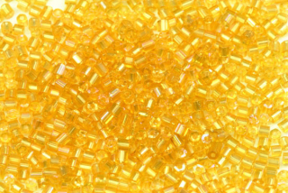 PRECIOSA dvoukrátky (2cuts) 9/0 (2,2 - 2,5 mm) RH, bal. 50 g - transparent. topaz, rainbow