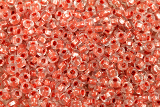 Rokajl Preciosa 6/0 (3,7 - 4,3 mm) SH, bal. 50 g - krystal, oranžovohnědý perleť. průtah