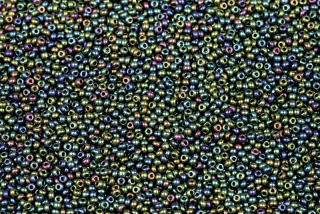 PRECIOSA rokajl 13/0 (1,6 - 1,8 mm) RH, bal. 50 g - zelený iris