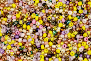 PRECIOSA rokajl MIX 8/0 (2,8 - 3,2 mm), bal. 50 g - růžovo-hnědo-žlutý mix