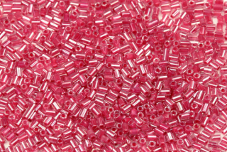 PRECIOSA Bugles-RH, rovné čípky 1" (2,3 mm), bal. 50 g - krystal, růžový průtah, sfinx