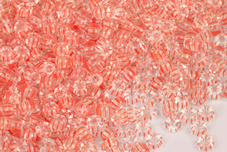 PRECIOSA rokajl 6/0 (3,7 - 4,3 mm) RH, bal. 50 g - krystal, červené proužky