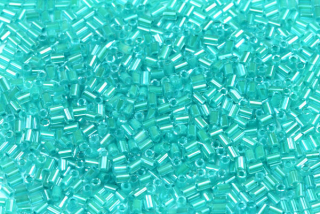 PRECIOSA Bugles-RH, rovné čípky 1" (2,3 mm), bal. 50 g - krystal modrozelený průtah, sfinx