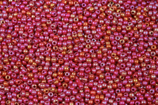 PRECIOSA rokajl 11/0 (2,0 - 2,2 mm) RH, bal. 50 g - sytá červená, rainbow