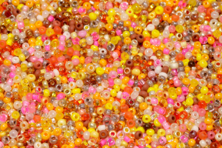 PRECIOSA rokajl MIX 11/0 až 10/0 (2,0 - 2,4 mm), bal. 50 g - zlato-žluto-oranžový mix