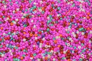 PRECIOSA rokajl MIX 11/0 (2,0 - 2,2 mm), bal. 50 g - fialovorůžový mix