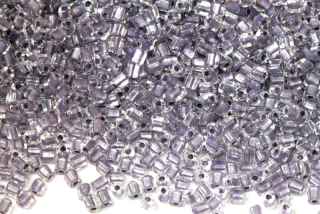 PRECIOSA trojúhelníky 2,5x2,5 mm, bal. 50 g - krystal s fialovým průtahem