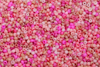 PRECIOSA rokajl MIX 11/0-10/0 (2,0 - 2,4 mm), bal. 50 g - růžový mix