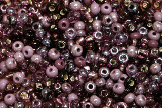 PRECIOSA rokajl MIX 6/0 (3,7 - 4,3 mm), bal. 50 g - fialový mix