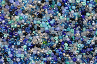 PRECIOSA rokajl MIX 11/0-10/0 (2,0 - 2,4 mm), bal. 50 g - modrý mix