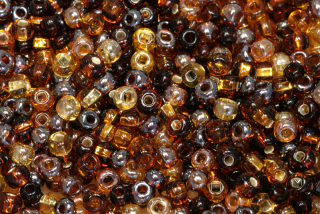 PRECIOSA rokajl MIX 6/0 (3,7 - 4,3 mm), bal. 50 g - hnědý mix