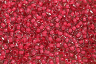 PRECIOSA rokajl 6/0 (3,7 - 4,3 mm) RH, bal. 50 g - krystal, červený průtah