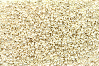 PRECIOSA rokajl 10/0 (2,2 - 2,4 mm) RH, bal. 50 g - metal. světlá bronzová, stříbrnozlatá