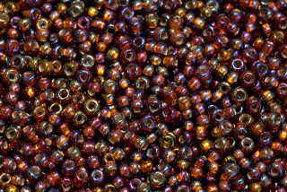 PRECIOSA rokajl 8/0 (2,8 - 3,2 mm) SH, bal. 50 g - transp. hnědý topaz, rainbow