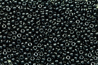 PRECIOSA rokajl 9/0 (2,4 - 2,8 mm) RH, bal. 50 g - sytá černá, hematit, sfinx