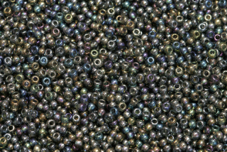 PRECIOSA rokajl 11/0 (2,0 - 2,2 mm) RH, bal. 50 g - transp. šedá, rainbow