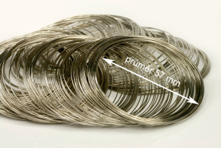 Paměťový drát z nerezové oceli, náramek průměr 57 mm, 1 otočka (více otoček vcelku)