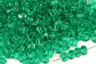 Preciosa Pellet™ 4x6 mm, 30 ks - transparentní smaragdově zelená