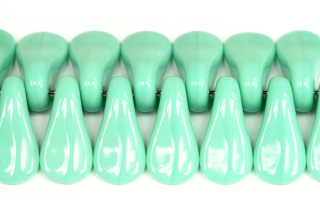 Mačkané kachní jazýčky 9x18 mm, 10 ks- sytý zelený tyrkys