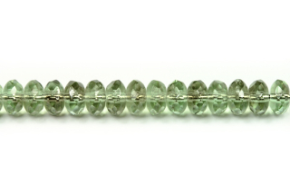 Broušené korálky slavík 4x7 mm, 40 ks/16 cm - transp. šedozelená bronzově žíhaná