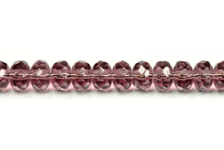 Broušené korálky slavík 5x8 mm, 30 ks/16 cm - transparentní ametystově fialová