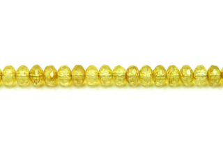 Broušené korálky slavík 3x5 mm, 50 ks/16 cm - transparentní žlutá s travertinem