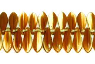 Mačkané jazýčky 5x16 mm, 20 ks - transp./sytá hnědá žíhaná