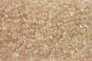 Broušené kuličky ohňovky 3 mm, 100 ks - transparentní žíhaná béžovo-fialková