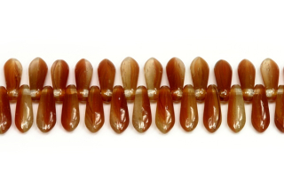 Mačkané jazýčky 3x11 mm, 31 ks - hnědá žíhaná