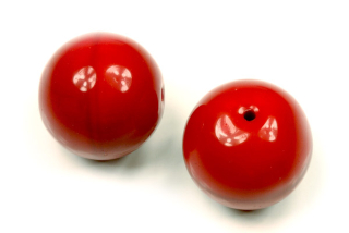 Mačkané korálky kuličky 20 mm, 1 ks - červený korál