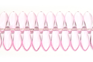 Mačkané jazýčky 5x16 mm, 21 ks - transparentní růžová