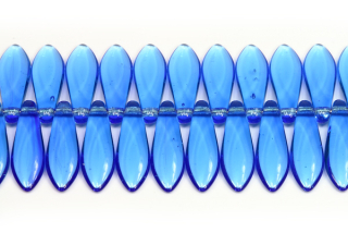 Mačkané jazýčky 5x16 mm, 25 ks - transparentní akvamarínově modrá, capri blue