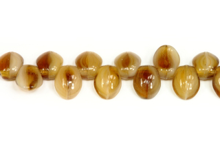 Mačkané jazýčky 6x8 mm, 20 ks - hnědá žíhaná