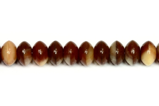 Mačkaný slavík 5x8 mm, 32 ks/16 cm - sytá béžovo-červenohnědá žíhaná