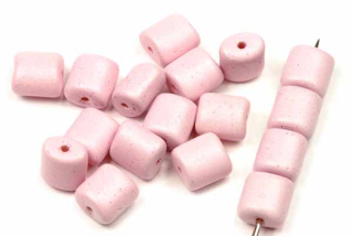 Mačkaný čtvereček polštářek 8x7 mm, 21 ks/16 cm - matná růžová