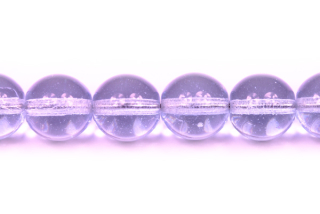 Mačkané korálky kuličky 12 mm, 14 ks/16 cm - transparentní alexandrit