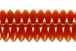 Mačkané jazýčky 5x16 mm, 25 ks - alabastrový karneol