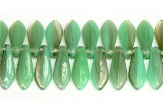Mačkané jazýčky 5x16 mm, 25 ks - žíhaná šedo-modrozelená
