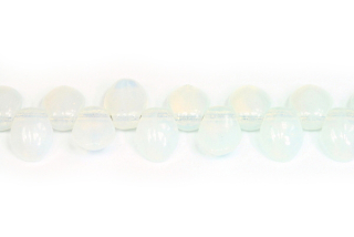 Mačkané jazýčky 6x8 mm, 20 ks - bílý opál