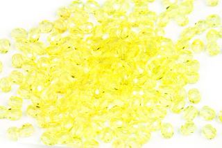 Broušená kulička ohňovka 3 mm, 100 ks - transparentní žlutá, jonquil