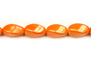 Voskované korálky tvarové 13x7 mm, 10 ks - pastelově oranžová