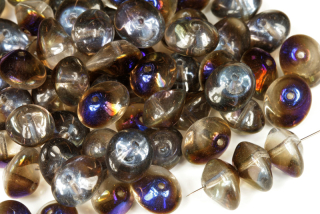 Ufo beads 7x11 mm, 10 ks - pokov Azuro na krystalu