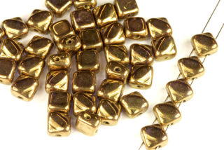 Silky beads Diagonal 6x6 mm, 30 ks - bronzový celopokov na krystalu