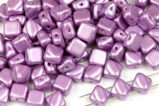 Silky beads Diagonal 6x6 mm, 30 ks - fialový vosk